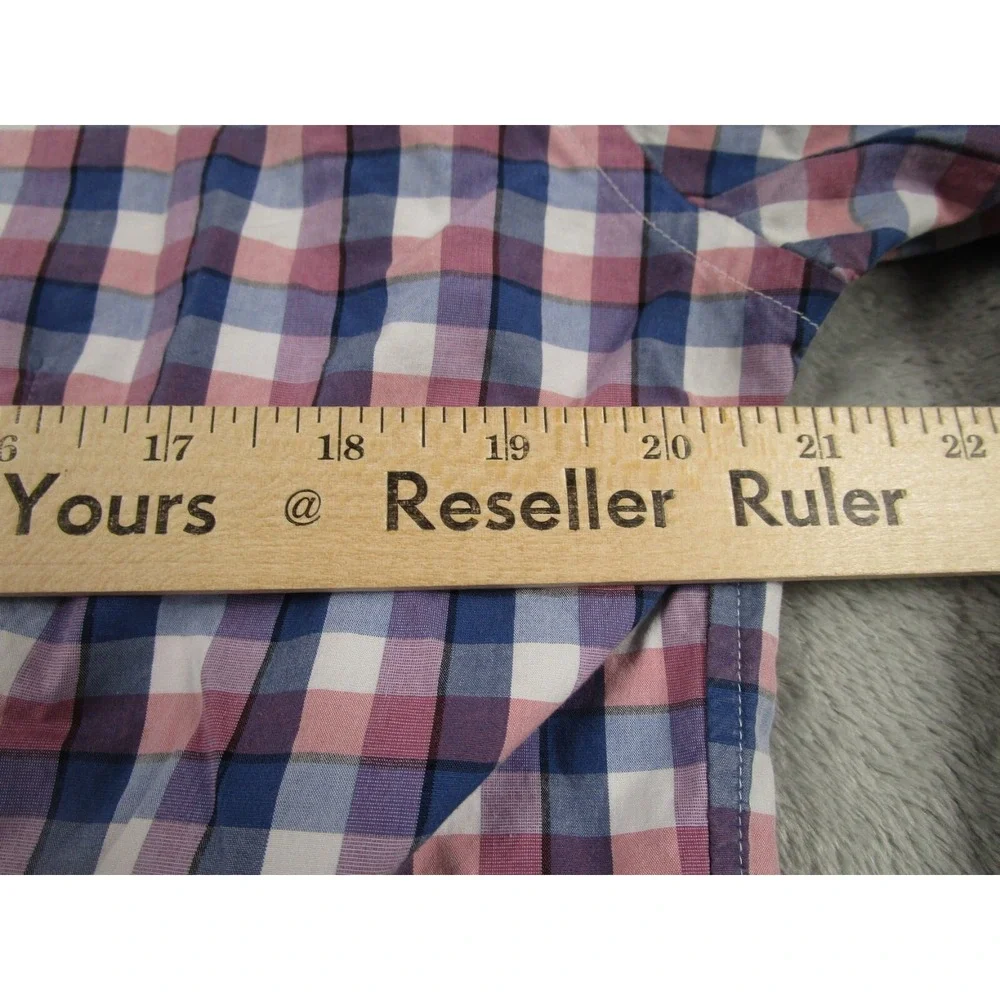 Banana Republic Shirt Mens Large Blue Plaid Grant Button Down Long Sleeve‎ A7